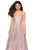 La Femme Gigi - 27731 Floral Embroidered Sweetheart Dress In Pink