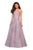 La Femme - 27492 Blossom Appliqued Cascading Lace Gown In Pink