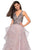 La Femme Gigi - 27649 Beaded Plunging V-Neck Tiered Gown In Pink