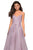 La Femme - 27492 Blossom Appliqued Cascading Lace Gown In Pink