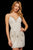 Sherri Hill - 53015 Beaded V-Neck Sheath Short Dress In White and Silver