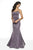 Blush by Alexia Designs - 11739 Iridescent Scoop Neck Mermaid Gown In Purple and Silver