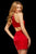 Sherri Hill - 53004 Short Halter Neck Taffeta Sheath Dress In Red