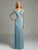 Lara Dresses - Lovely Dusty Blue Long Sleeve Gown with Scalloped Neckline 33242, Blue