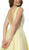 Nox Anabel - E156 Sleeveless Illusion Panel V Neck A-Line Gown In Yellow