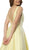 Nox Anabel - E156P Deep V-neck Pleated A-line Dress In Yellow