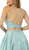Nox Anabel - E161 Sleeveless Sweetheart Crop top Two-Piece A-Line Gown In Blue and Green