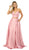 Nox Anabel - E161 Sleeveless Sweetheart Crop top Two-Piece A-Line Gown In Pink