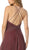 Nox Anabel - E184 Ruched Halter Bodice Metallic High Slit Gown In Red