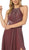 Nox Anabel - E184 Ruched Halter Bodice Metallic High Slit Gown In Red