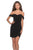 La Femme - 28193 Off-Shoulder Jersey Sheath Dress In Black