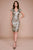 Tadashi Shoji - Knee Length Cap Sleeve Floral Sequined Dress In Silver