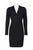 Elie Tahari - E20EU607 Long Sleeve Pleated V-neck Sheath Dress In Black