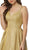 Nox Anabel - E228 Sleeveless V-neck Pleated Ballgown In Gold