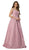 Nox Anabel - E228 Sleeveless V-neck Pleated Ballgown In Pink