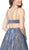 Nox Anabel - E245 Sleeveless Midriff Cutout Metallic Ballgown In Blue