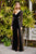 Tadashi Shoji - Molin Lace Long Sleeve Velvet A-line Gown In Black and Neutral