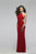 Bejeweled High Halter Chiffon Evening Gown with Side Cut-outs 7700