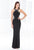 Terani Couture - E3757 Beaded Halter Jersey Sheath Dress in Black