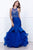 Nox Anabel - Beaded Halter Long Mermaid Dress in Blue