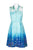 Elie Tahari - E50G3607 Floral Lace Pleated A-line Dress In Blue and Green