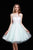 Jadore - J12022 Embroidery Lace Appliqued Bodice Tulle Cocktail Dress In Blue and Green
