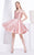 Jadore - J14084 V-Neck Mikado A-Line Dress In Pink