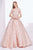 Jadore - J14002 Metallic Strapless Sweetheart Ballgown In Pink