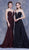 Jadore - J13057 Plunging Sweetheart Mermaid Gown with Overskirt In Red and Black