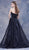 Jadore - J13057 Plunging Sweetheart Mermaid Gown with Overskirt In Black