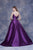 Jadore - J13074 Mikado V-Neck Pleated Ballgown In Purple