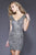 Shail K - 21197 Fitted Sequined Cocktail Dress In Gray