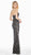 Ashley Lauren - 1454 Two Tone Sequined Sweetheart Sheath Dress In Gray and Black