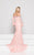 Colors Dress - 1854 Long Bishop Sleeve Off Shoulder Lace Gown in Pink
