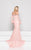 Colors Dress - 1854 Bishop Sleeve Off-Shoulder Lace Gown In Pink