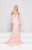 Colors Dress - 1854 Bishop Sleeve Off-Shoulder Lace Gown In Pink