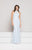 Colors Dress - 1869 High Halter Lace Trumpet Gown In Blue