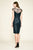 Tadashi Shoji - Sequined Illusion Neckline Column Dress In Blue