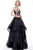 Jovani - 67206 Strapless Ruffled Skirt A-line Dress In Black and Multi