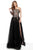 Jovani - 66344 Asymmetric Sequined A-line Dress In Black and Mullti