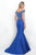 Blush - Two-Piece Beaded Mikado Trumpet Gown 11295 In Blue