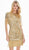 Ashley Lauren - 4126 Bedazzled Jewel Neck Sheath Dress In Gold