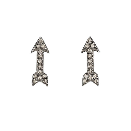 Brooklyn Diamond Rhodium Arrow Earrings
