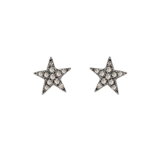 Brooklyn Diamond Rhodium Mini Star Earrings