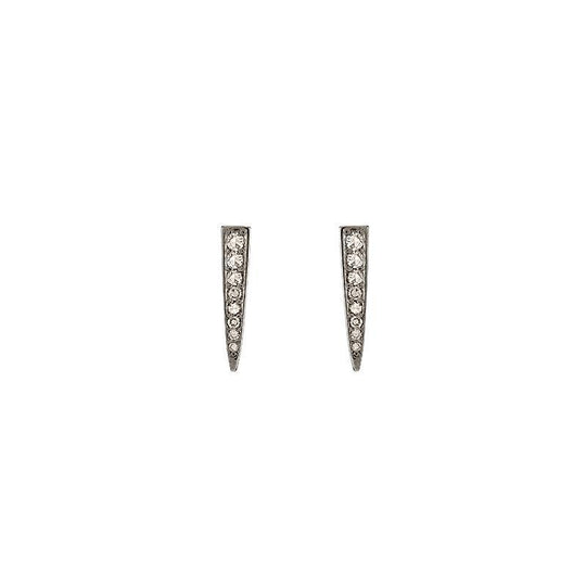 Ashley Schenkein Jewelry - Brooklyn Diamond Rhodium Spear Earrings in Silver