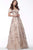 Jovani - 67911 Off-Shoulder Sweetheart A-line Dress In Pink and Neutral