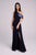 Tadashi Shoji - Asymmetric Neck Sheath Dress With Slit In Blue