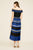 Tadashi Shoji - Powell Pleated Off-The-Shoulder Tea-Length Dress In Blue and Black