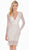 Ashley Lauren - 4131 Embellished Plunging V-neck Sheath Dress In White