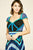 Tadashi Shoji - Cap Sleeves Sweetheart A-Line Dress In Blue and Multi